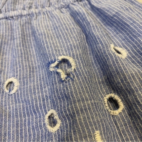 American Rag Striped Peplum Eyelet Tank, Blue-White, Size Medium - Picture 13 of 13